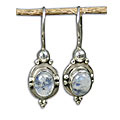 8772: White moonstone  danglers earrings