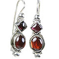 Design 8808: red garnet ethnic earrings