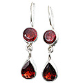 Design 8861: red garnet drop earrings
