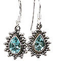 Design 8863: blue blue topaz drop earrings