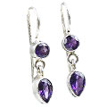 8877: Purple amethyst  drop earrings
