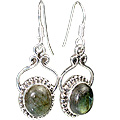 8881: Green labradorite earrings