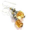 9055: red, multi mystic quartz earrings
