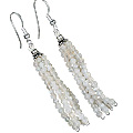 9089: Peach moonstone  multistrand earrings