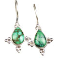 Design 9098: green turquoise drop earrings