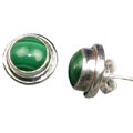 9101: Green malachite  studs earrings