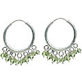 9131: Green peridot  hoop-earrings earrings