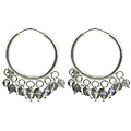 9134: Silver Setting gray labradorite earrings