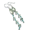 9212: Green green amethyst  danglers earrings