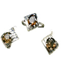 9231: Brown smoky quartz earrings