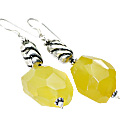 Design 9711: Yellow chalcedony chunky earrings