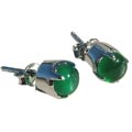 Design 986: green onyx post earrings
