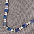 101: Beaded blue,white pearl necklaces