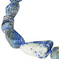 1012: Beaded blue lapis lazuli chunky necklaces