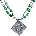 1130: green aventurine  medallion necklaces
