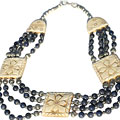 Design 119: blue sodalite chunky, ethnic, flower, tribal necklaces