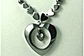 1260: Beaded black hematite heart necklaces