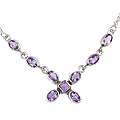 12639: Silver Setting purple amethyst  contemporary necklaces