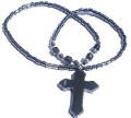 Design 1298: gray hematite cross, mens necklaces