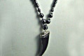 1299: Beaded gray hematite  claws necklaces
