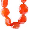 13659: Beaded orange carnelian  tumbled necklaces