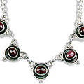 1408: Silver Setting red garnet necklaces