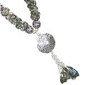 14081: Silver Setting blue,green,gray labradorite necklaces