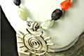 1427: Silver Beaded multi carnelian  star necklaces