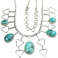 Design 14371: black,blue turquoise art-deco necklaces
