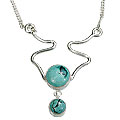 Design 14454: green turquoise pendant necklaces