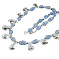 Design 14537: blue,white chalcedony drop necklaces
