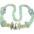 Design 14539: blue,green,yellow onyx chunky necklaces