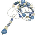 Design 14546: blue,yellow sodalite chunky necklaces