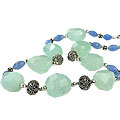 Design 14549: blue,green chalcedony chunky necklaces