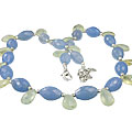 Design 14550: blue,green chalcedony drop necklaces