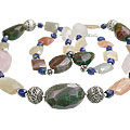 Design 14554: yellow,multi-color moonstone chunky necklaces