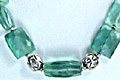 1463: Silver Beaded blue,green fluorite necklaces