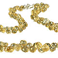 Design 14777: yellow citrine briolettes necklaces