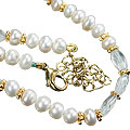 Design 14893: green,white aquamarine necklaces