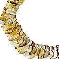 Design 14970: brown,yellow,multi-color mother-of-pearl choker necklaces