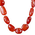 Design 1518: orange carnelian tumbled necklaces