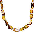 Design 160: brown tiger eye simple-strand necklaces