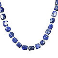 1851: Beaded blue lapis lazuli necklaces