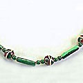 Design 259: green malachite ethnic necklaces