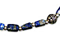 286: Beaded blue lapis lazuli  flower necklaces