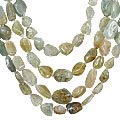 3015: blue,green,yellow aquamarine  multistrand necklaces