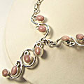 3016: Silver Setting pink opal necklaces