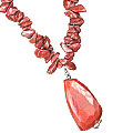 3053: Beaded orange,red jasper  adjustable necklaces