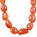3132: Beaded orange carnelian  chunky necklaces