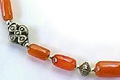 324: Beaded orange carnelian  ethnic necklaces